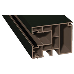 Maxi-Rollladenführung 59x47 mm Lg. 6,50 mfoliert, GK Braun, mit zwei schwarzen Bürsten992505-167 MONUMENTENGRÜN [74] Produktbild
