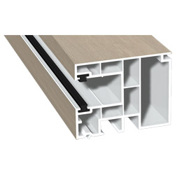Maxi-Rollladenführung 59x47 mm Lg. 6,50 mfoliert, GK Weiß, mit zwei schwarzen Bürsten456 3081 SHEFFIELD OAK LIGHT [128] Produktbild