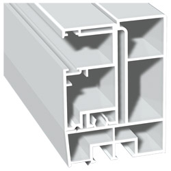 Adapterprofil 80x58 mm Lg. 6,00 mRevision außen <(>&<)>Rollladenführung 57x30 mm Lg. 6,00 mWeiß, ohne Bürste, VE: 30 m Produktbild