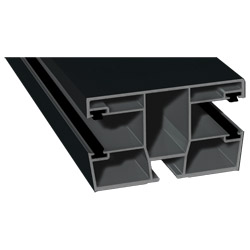 Doppel-Rollladenführung 77x47 mm Lg. 6,00 mfoliert, mit vier schwarzen BürstenGK Grau436 6023 SCHWARZGRAU MATT [118] Produktbild