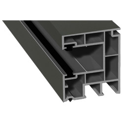 Rollladenführung 40x47 mm Lg. 6,50 mfoliert, mit zwei schwarzen BürstenGK Grau70 3905-083 QUARZGRAU GLATT [63] Produktbild