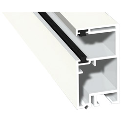 Rollladenführung 30x57 mm Lg. 6,00 mfoliert, mit zwei schwarzen BürstenGK Weiß456 5053 ALTWEIß [130] Produktbild