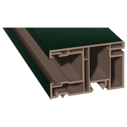 Maxi-Rollladenführung 58x38 mm Lg. 6,50 mfoliert, mit zwei schwarzen WeichlippenGK Braun61 2505-167 DUNKELGRÜN [49] Produktbild