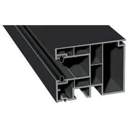 Mini-Rollladenführung 59x47 mm Lg. 6,50 mfoliert, mit zwei schwarzen WLGK Grau701505-083 SCHIEFERGRAU GLATT [53] Produktbild