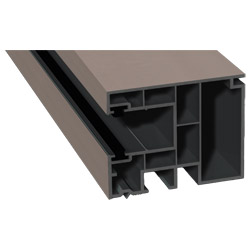 Maxi-Rollladenführung 59x47 mm Lg. 6,50 mfoliert, GK Grau, mit zwei schwarzen Bürsten436 1004 METBRUSH PLATIN [96] Produktbild