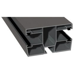Doppel-Rollladenführung 77x47 mm Lg. 6,00 mfoliert, mit vier schwarzen BürstenGK Grau436 1016 ALUX GRAUALUMINIUM [102] Produktbild