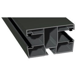 Doppel-Rollladenführung 77x47 mm Lg. 6,00 mfoliert, mit vier schwarzen BürstenGK Grau436 7048 BASALTGRAU COOL COLOR [126] Produktbild