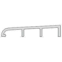 greenteQ Zusatzprofil 42x8 mm für innen/außen EV1 Produktbild