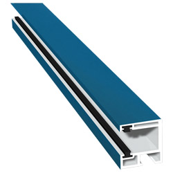 Rollladenführung 30x32mm Lg. 6,00m foliert, mit zwei schwarzen Bürsten GK Weiß 50 0705-167 Brillantblau Produktbild