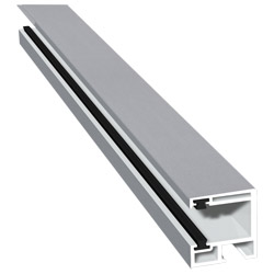 Rollladenführung 30x32mm Lg. 6,00m foliert, mit zwei schwarzen Bürsten GK Weiß 436 1001 Metbrush Aluminium Produktbild