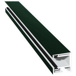 Rollladenführung 30x32mm Lg. 6,00m foliert, mit zwei schwarzen Bürsten GK Weiß 61 2505-167 Dunkelgrün Produktbild