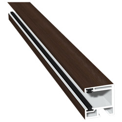 Rollladenführung 30x32mm Lg. 6,00m foliert, mit zwei schwarzen Bürsten GK Braun 436 3059 Walnuss Terra Produktbild