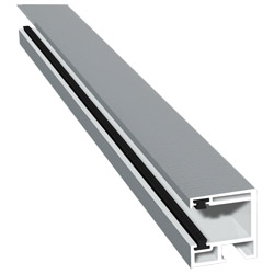 Rollladenführung 30x32mm Lg. 6,00m foliert, mit zwei schwarzen Bürsten GK Weiß 71 5505-167 Silbergrau Produktbild