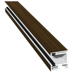 Rollladenführung 30x32mm Lg. 6,00m foliert, mit zwei schwarzen Bürsten GK Braun 217 8007-167 Nussbaum Produktbild
