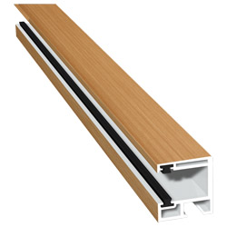 Rollladenführung 30x32mm Lg. 6,00m foliert, mit zwei schwarzen Bürsten GK Braun 306 9041-167 Bergkiefer Produktbild