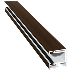 Rollladenführung 30x32mm Lg. 6,00m foliert, mit zwei schwarzen Bürsten GK Braun 49237 Siena Noce Produktbild