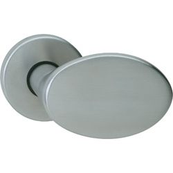Knopf oval fest auf runder Rosette niro Produktbild