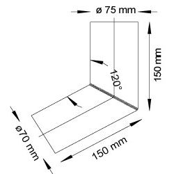 Winkelstück WST 120/75 blank Produktbild