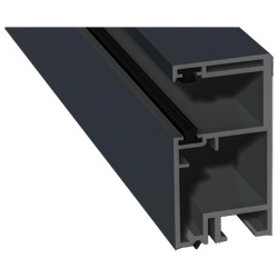 Rollladenführung 30x57mm Lg. 6,00m foliert, mit zwei schwarzen Bürsten GK Grau 70 1605-167 Anthrazitgrau Produktbild