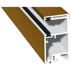Rollladenführung 30x57mm Lg. 6,00m foliert, mit zwei schwarzen Bürsten GK Braun 306 9037-167 Winterdouglasie Produktbild