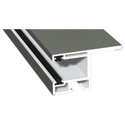 Rollladenführung 55x32mm Lg. 6,00m foliert, mit Nase, mit zwei schwarzen Bürsten GK Braun 316 7004-167 Mooreiche Produktbild