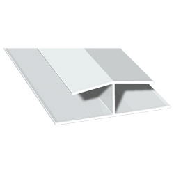 H-Profil 47x21mm Lg. 6,00m Weiß, VE: 60m Produktbild