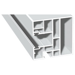 Rollladenführung Klinker 59x58mm Lg. 6,00m Weiß, mit zwei grauen BürstenVE: 36 m Produktbild