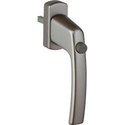MACO Fenstergriff HARMONY Alu 45° ohne Logo mit Sperrknopf - mit Stift inkl. Schrauben Produktbild