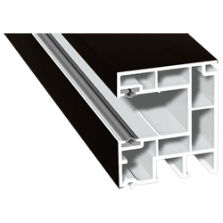 Maxi-Rollladenführung 40x47mm Lg. 6,50m foliert, GK Braun, mit zwei schwarzen Weichlippen 85 1805-167 Schwarzbraun Produktbild