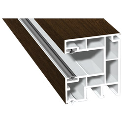 Maxi-Rollladenführung 40x47mm Lg. 6,50m foliert, GK Braun, mit zwei schwarzen Weichlippen 314 9008-167 Eiche Rustikal Produktbild