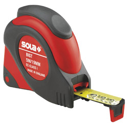 Taschenrollbandmaß Länge 8 m Bandbreite 25 mm SOLA BIG T mm/cm EG I Kunststoff Stopptaste Produktbild