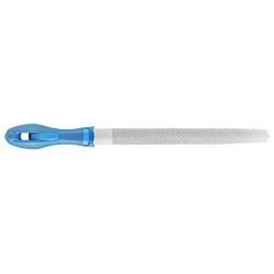 Holzraspel Länge 250 mm Querschnitt 25 x 8,5 mm PFERD DIN 7263 C Hieb 2 halbrund 2K-Ergo Produktbild