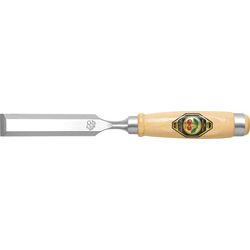 Stechbeitel B. 10 mm mit 2 Stahlzwingen   Weißbuchenheft Ulmer Form Produktbild