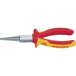 KNIPEX Langbeckzange VDE verchromt Form 3 rund mit Mehrkomponentenhüllen Produktbild