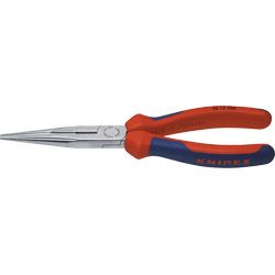 KNIPEX Flachrundzange (Storch) verchromt gerade mit Mehrkomponentenhüllen Produktbild