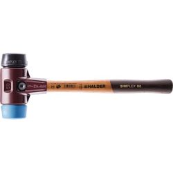 HALDER Schonhammer SIMPLEX weich/mittelhart Holzstiel TPE-soft blau/Gummi schwarz Produktbild