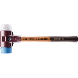 HALDER Schonhammer SIMPLEX weich/mittelhart Holzstiel TPE-soft blau/Superplastik weiß Produktbild
