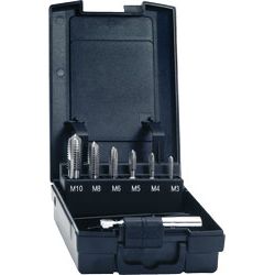 Gewindebohrerbitsatz 6tlg. HSSG M3/M4/M5/M6/M8/M10 i.Ku.-Box Produktbild