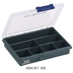 Sortimentskasten B175xT143xH32mm RAACO  7 Fächer transparent dunkelblau Produktbild