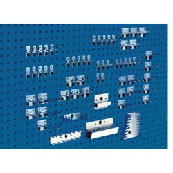 Werkzeughaltersortiment 60-tlg.verzinkt BOTT  passend für Lochplatten 10 Haken/20 Doppelhaken/10 div. Halter Produktbild