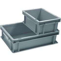 Transportstapelbehälter PP Muschelgriff Seitenwände geschlossen PROMAT Produktbild