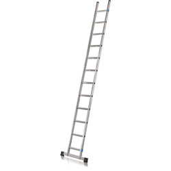 Anlegeleiter Aluminium Sprossen 18 ZARGES  Leiterlänge 5200 mm Arbeitshöhe bis ca. 5950 mm Produktbild