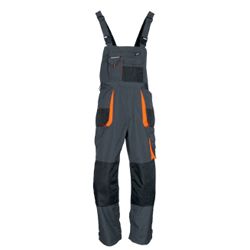 Herrenlatzhose Gr.48 grau/orange 65%PES/35%CO m.10Taschen Produktbild