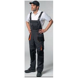 Herrenlatzhose Gr.56 grau/orange 65%PES/35%CO m.10Taschen Produktbild