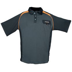 Herrenpoloshirt Gr.XXL grau/sw/orange 50%PES/50%CoolDry Produktbild