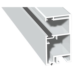Rollladenführung 30x57mm Lg. 6,00m Weiß, mit zwei grauen Bürsten, VE: 60m Produktbild