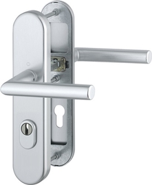 1400/3332ZA/3310 Garnitur (beids. Lochteile für HOPPE-Schnellstift)/ES1/F1 Alu natur/Profilzylinder 72mm/8mm/Vierkantsti Produktbild