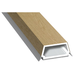 Trapez-Sprosse 27mm SK Lg. 6,00m foliert, mit zwei schwarzen Weichlippen 311 8076-168 Eiche Natur Produktbild
