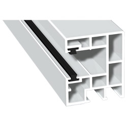 Rollladenführung 40x47mm Lg. 6,00m Weiß, mit zwei schwarzen Bürsten , VE: 60m Produktbild