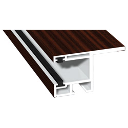 Rollladenführung 55x32mm Lg. 6,00m foliert, mit Nase, mit zwei schwarzen Bürsten GK Braun 206 5021-167 Sapeli Produktbild